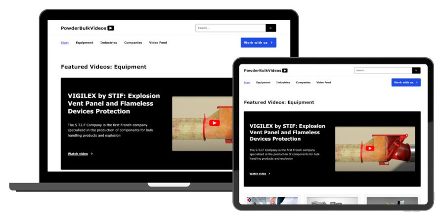 powderbulkvideos.com platform shown on a laptop