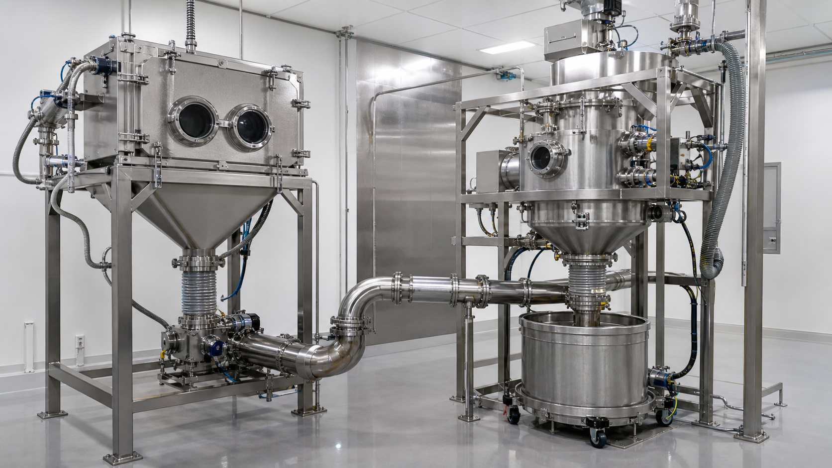 Photorealistic industrial process installation representing Battery Production.