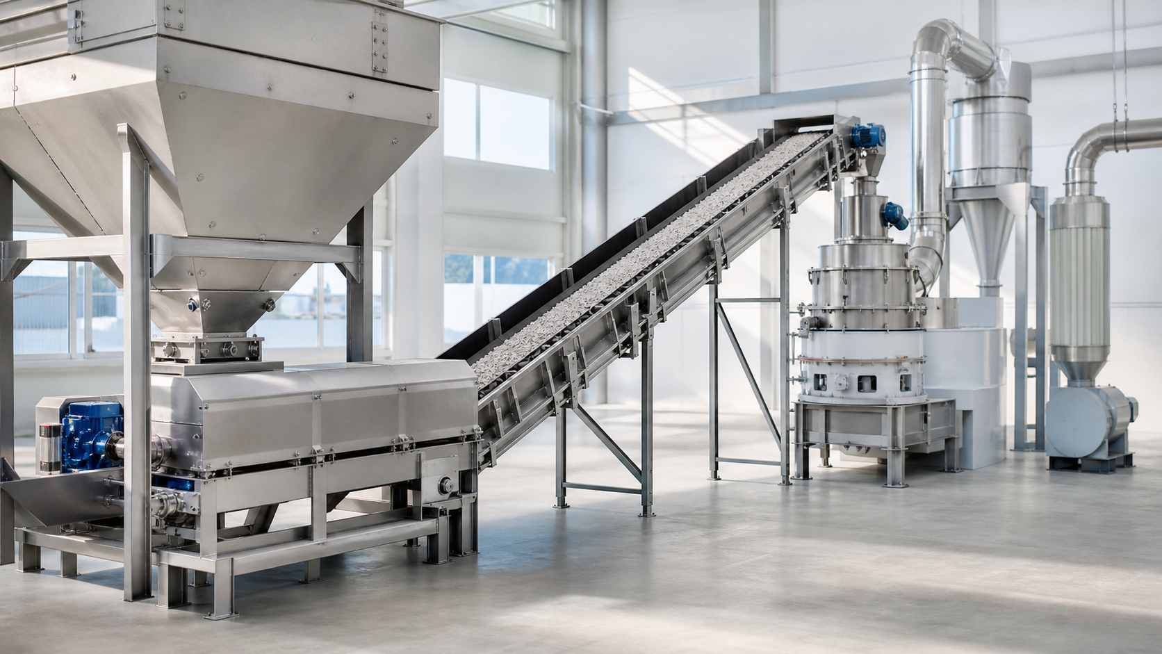 Photorealistic industrial process installation representing Building Materials.