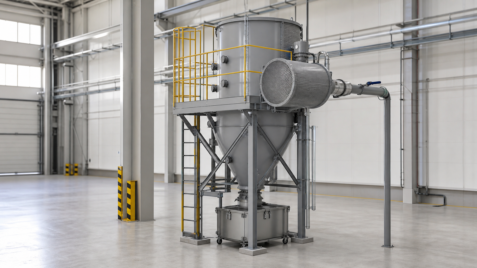 Photorealistic industrial process installation representing Flameless Venting.
