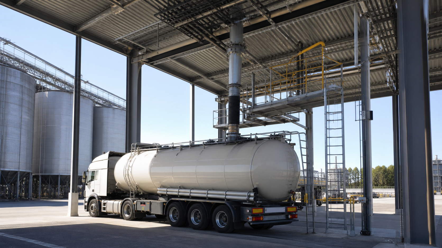 Photorealistic industrial process installation representing Loading Spouts.