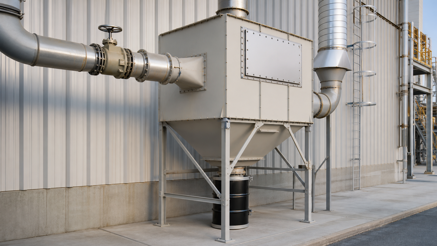 Photorealistic industrial process installation representing Rupture Discs.