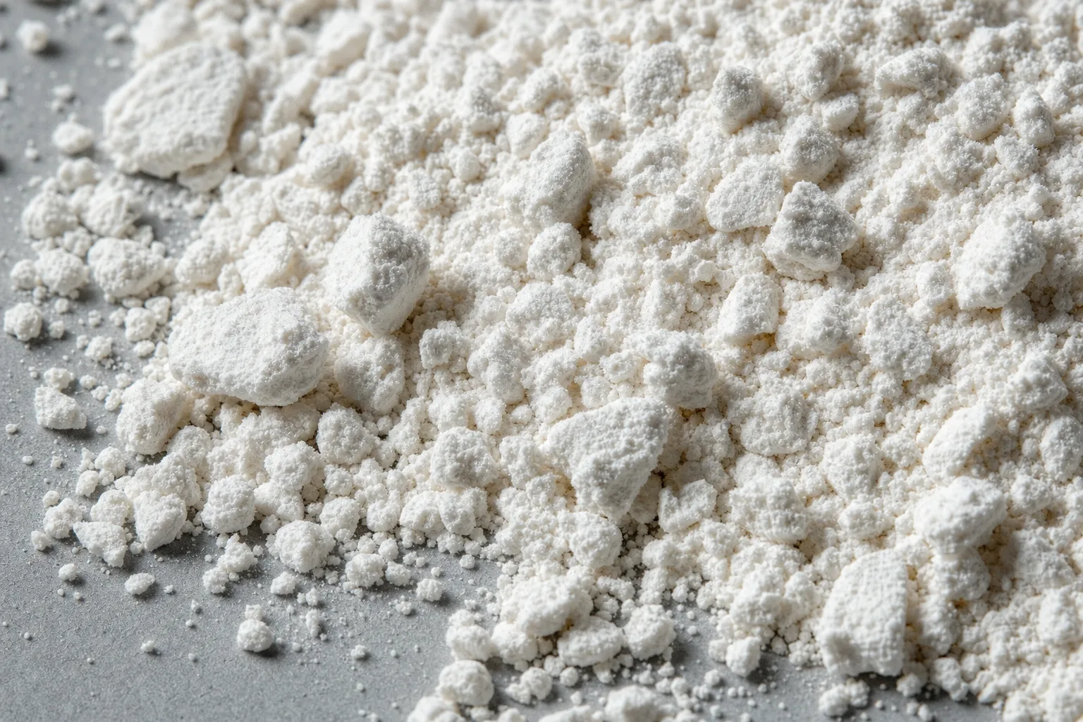Close-up of pharmaceutical tablets, showing particle size and texture.