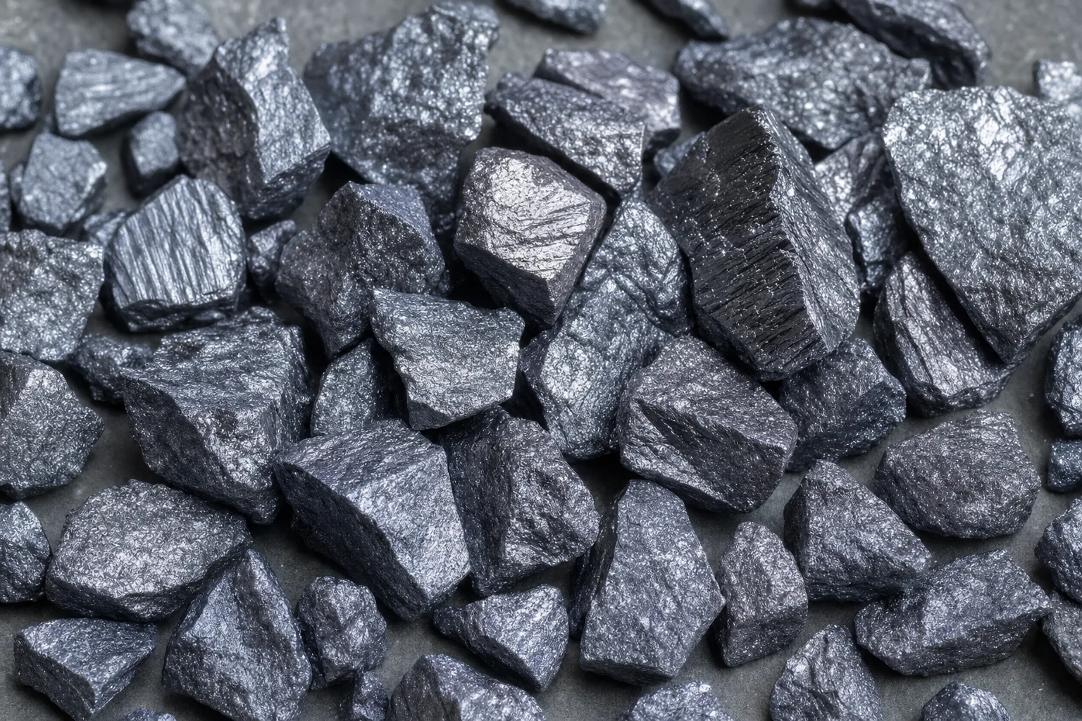 Close-up of polysilicon, showing particle size and texture.