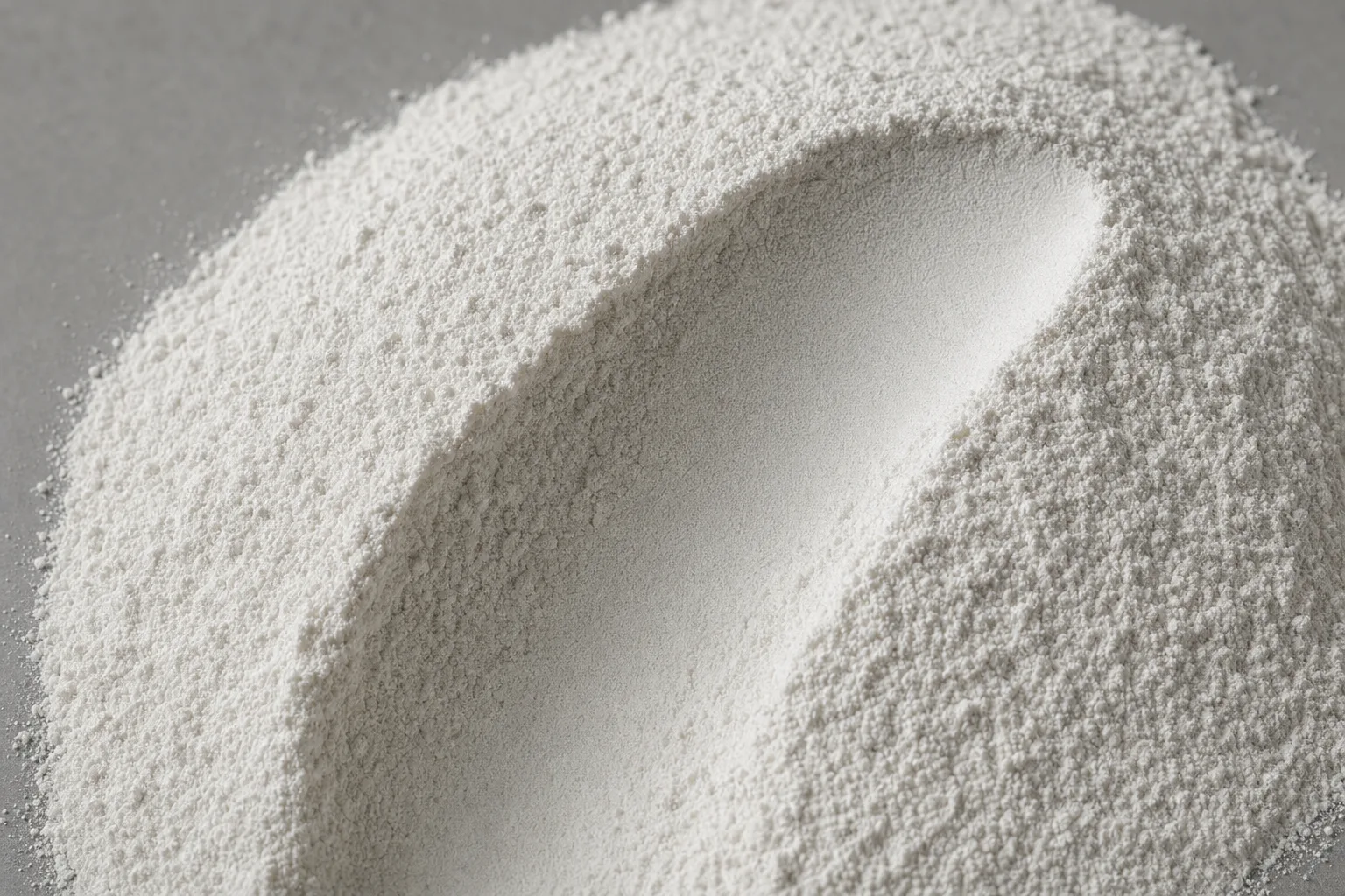 Close-up of pvc resin, showing particle size and texture.