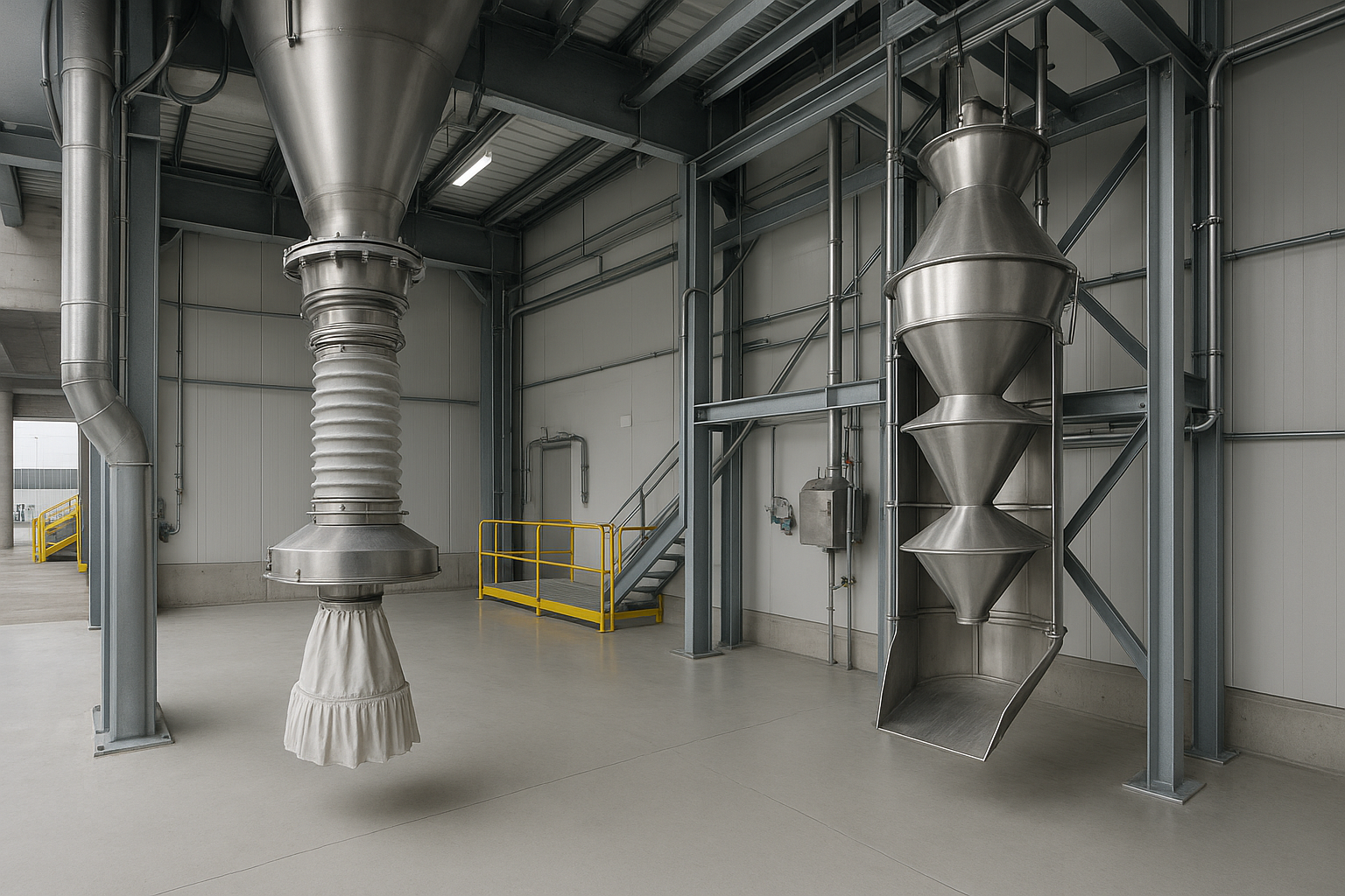 Telescopic Loading Spout vs Cascade Chute technical comparison illustration