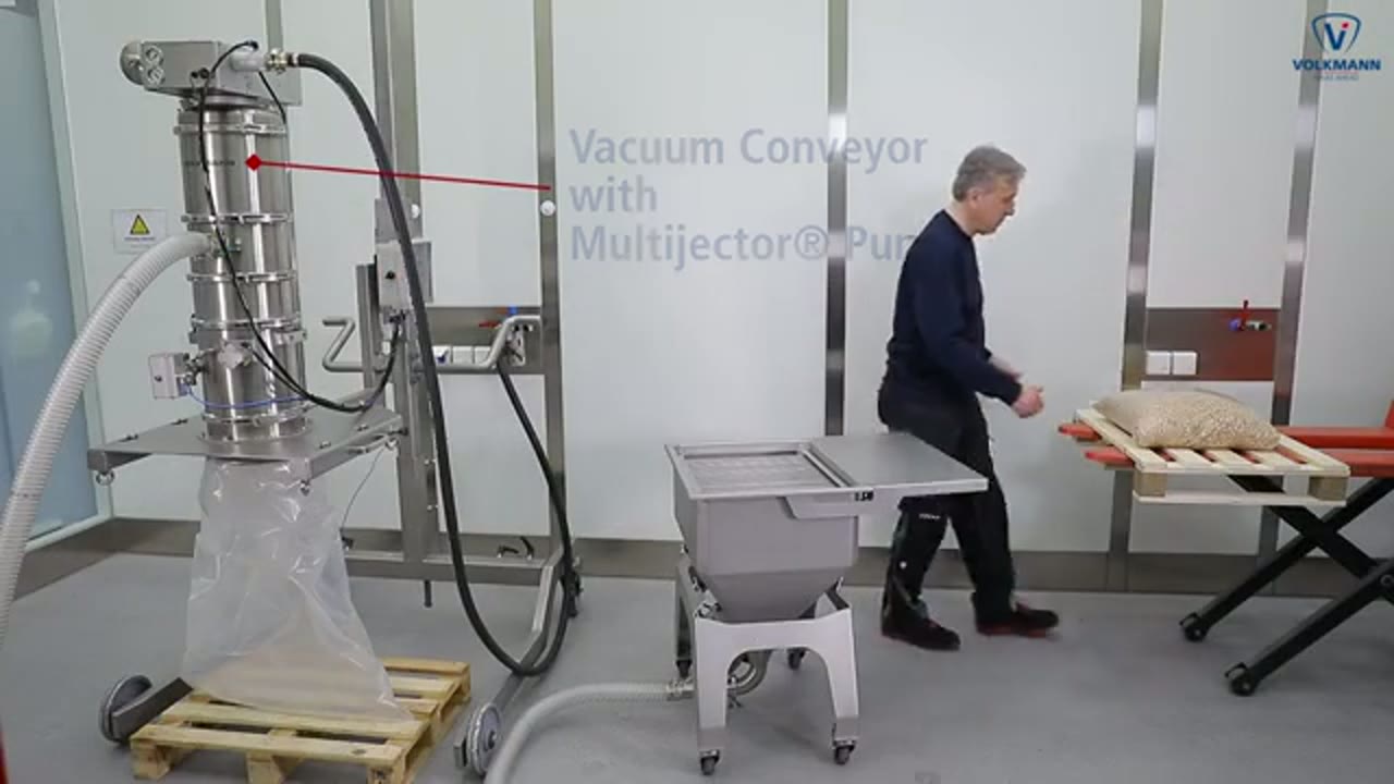 Product feeding of bagged goods (pellets) video frame